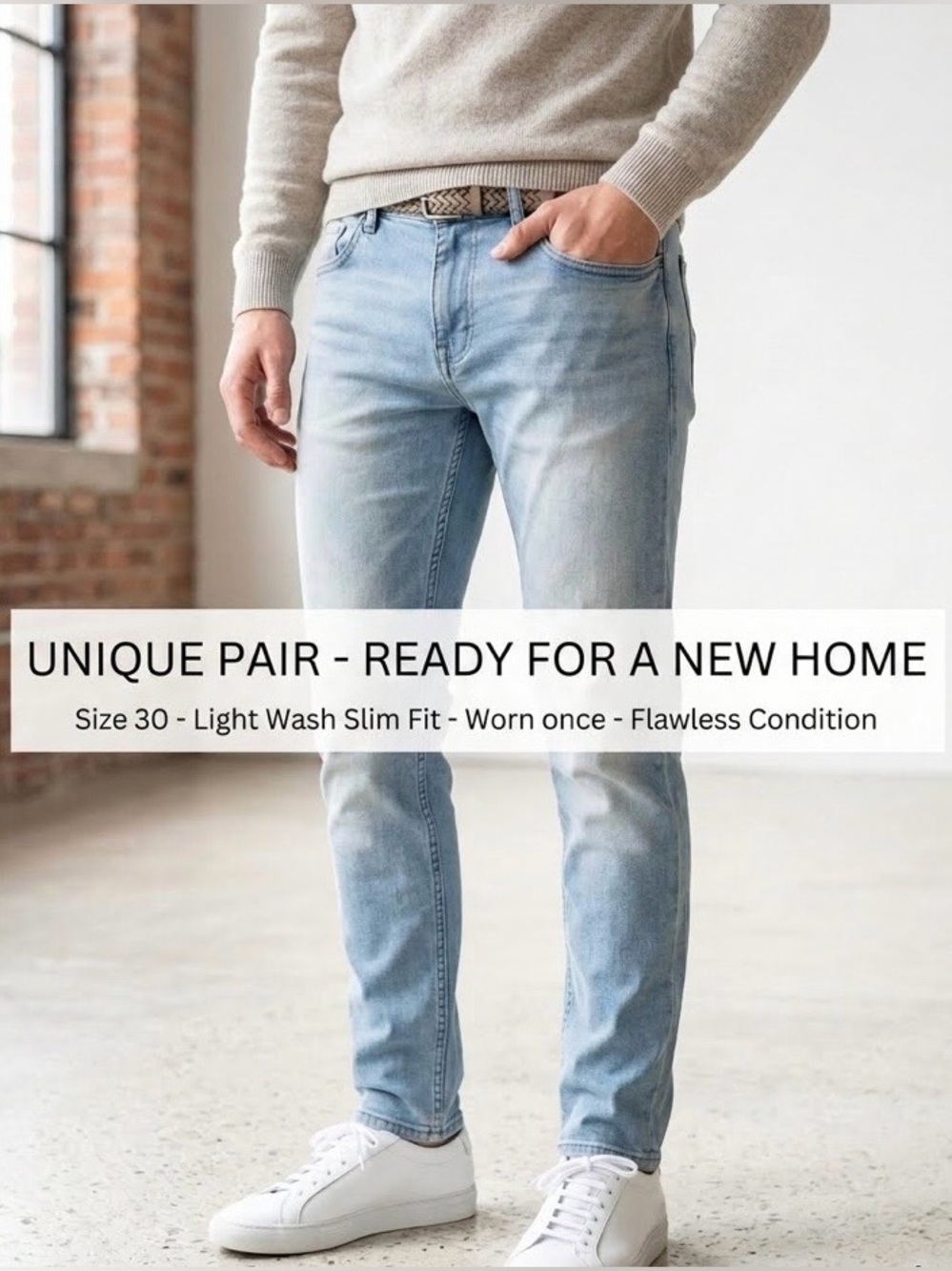 Paper Denim & Cloth Light Blue Straight Men’s Jeans